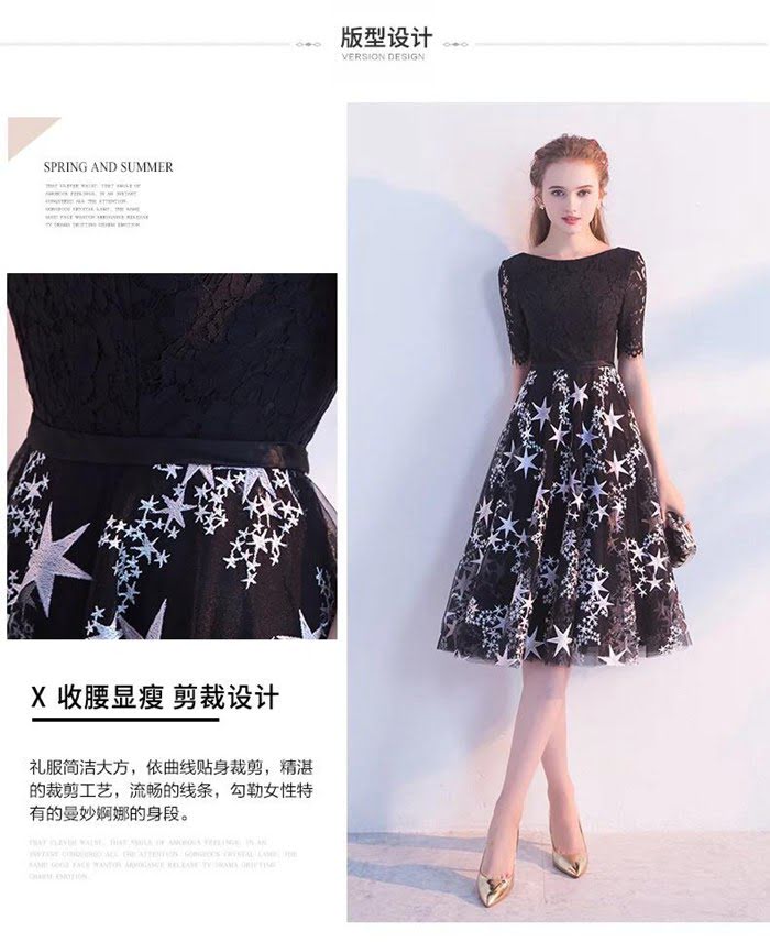 Chanel女裝 香奈兒連衣裙 法國專櫃同步 2019新款短袖 抗皺 蕾絲拼接 重工刺繡 網紗大擺連衣裙  xly1432
